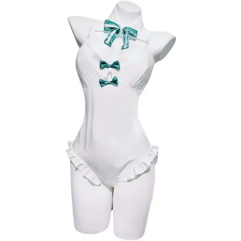 

BiCute Rurudo Artist Костюм белого кролика Mikuu Сексуальная женщина Боди с кроликом Парик Наряд Хэллоуин Comic Con Платье для девочек vl;6