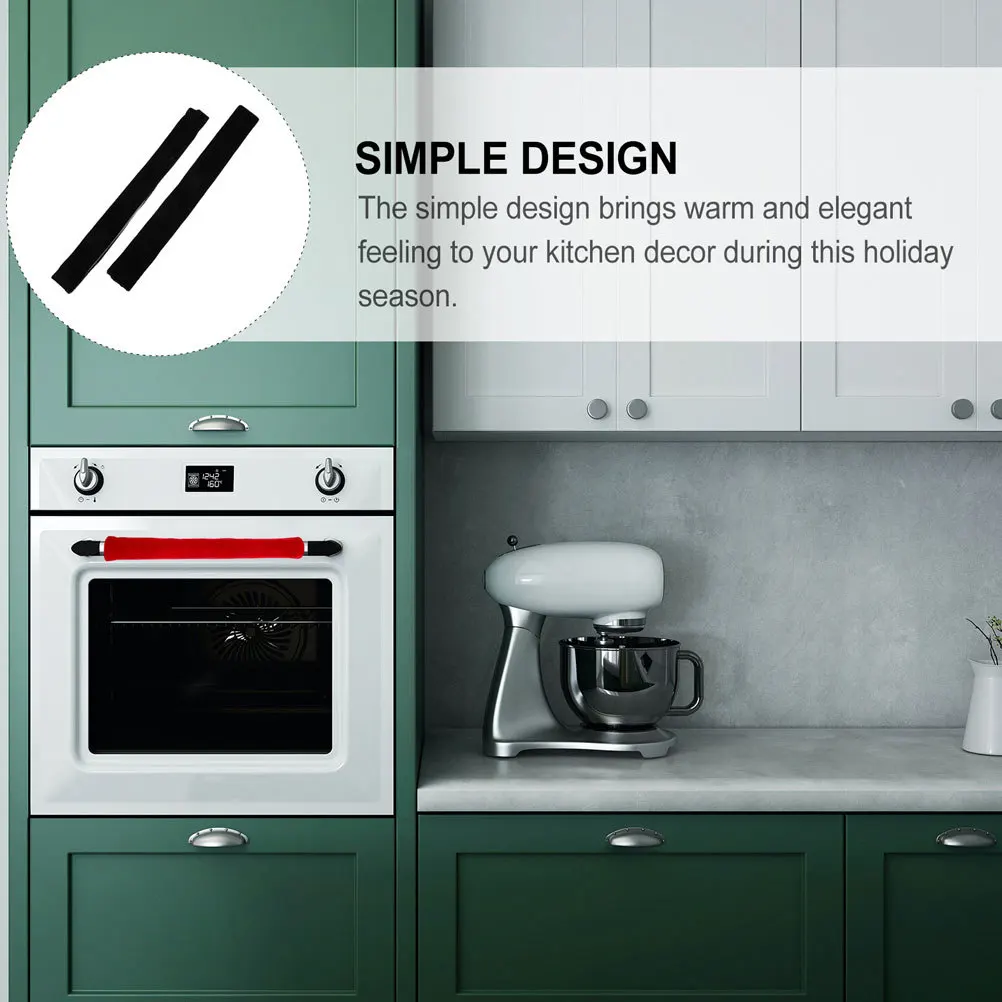 4 قطع من أغطية مقبض الثلاجة، تصميم أنيق وبسيط، أغطية مقابض المطبخ لفرن الثلاجة والميكروويف #1