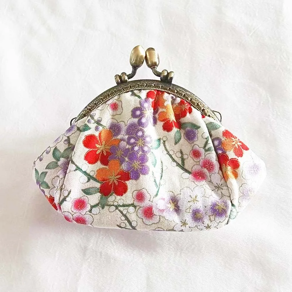 

Items Bag Anti-lost Kiss Lock Coin Purse Polyester Thickened Canvas Mini Pouch Chinese Style Portable Printed Small Pocket Ring