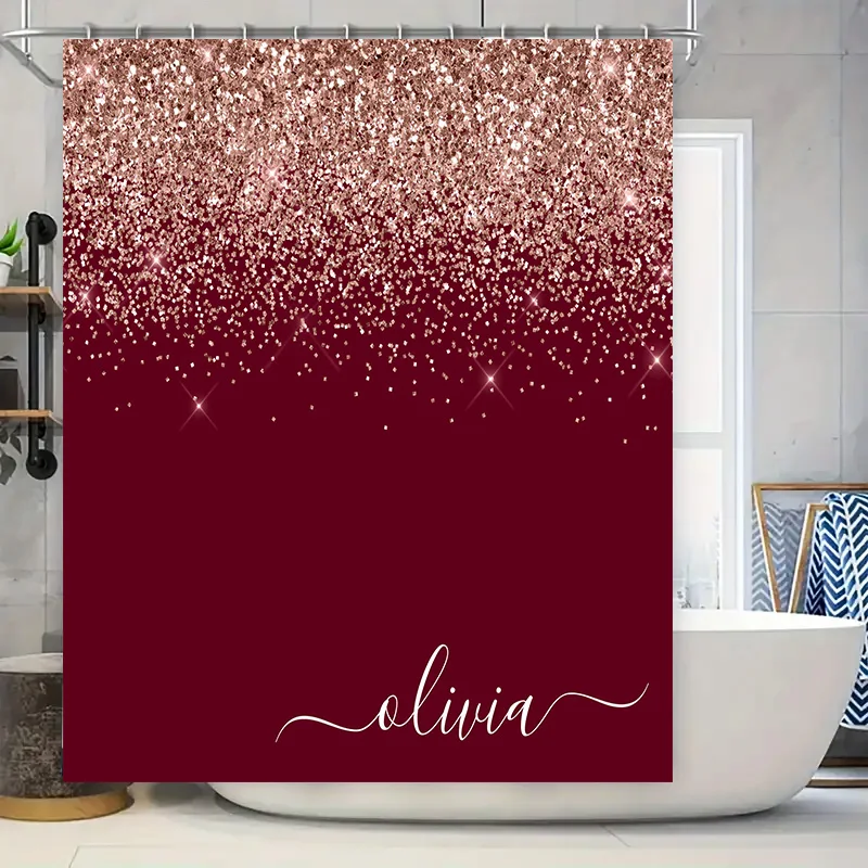 

Роскошная блестящая занавеска для душа, персонализированное имя, индивидуальный декор для ванной комнаты для детей, комнаты для девочек, водонепроницаемые украшения для дома от
