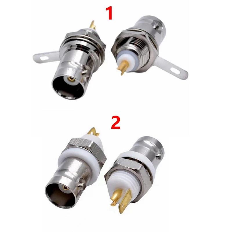 2-10Pcs Q9 BNC Male Female Socket Mount Welding Insulation Solder Connector Chassis Panel Mount Antenna Coax Fast Delivery Brass