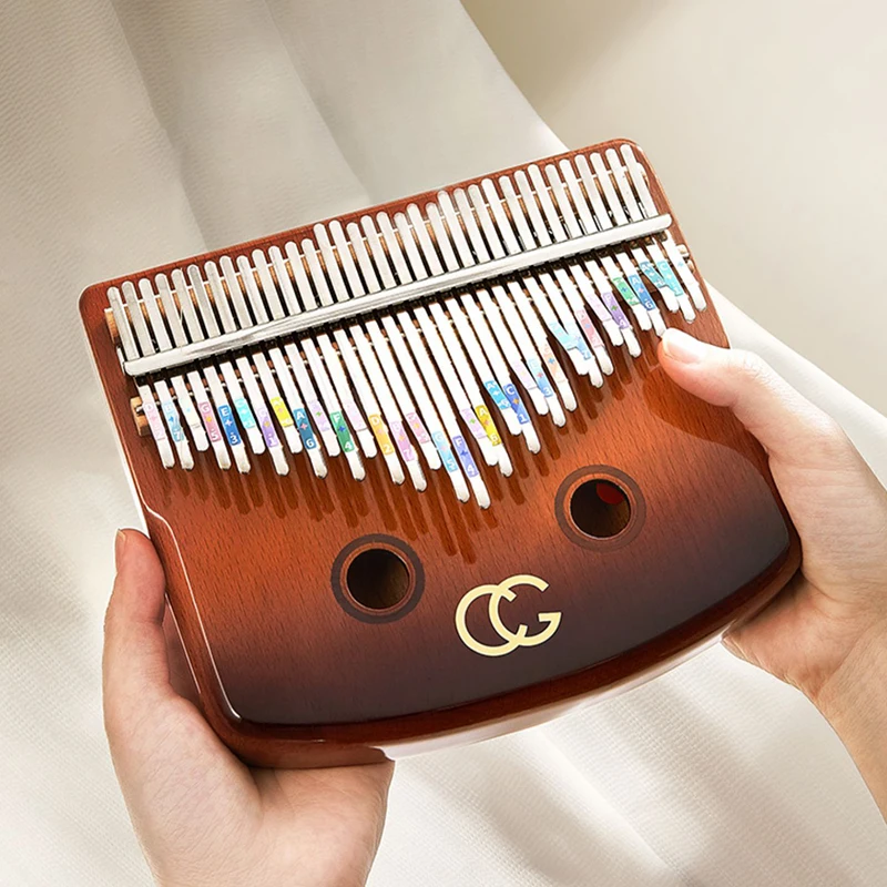 Portable Kalimba Thumb Piano for Beginner, Musical Keyboard Instruments, Chromatic, Beech Black, Walnut, 34 Keys