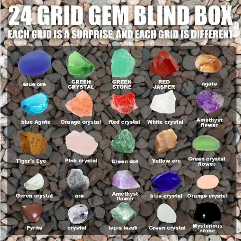 Healing Crystal Advent Calendar Advent Calendar For Kids With 24 Gemstones To Open Each Day Complete Rock Collection Christmas