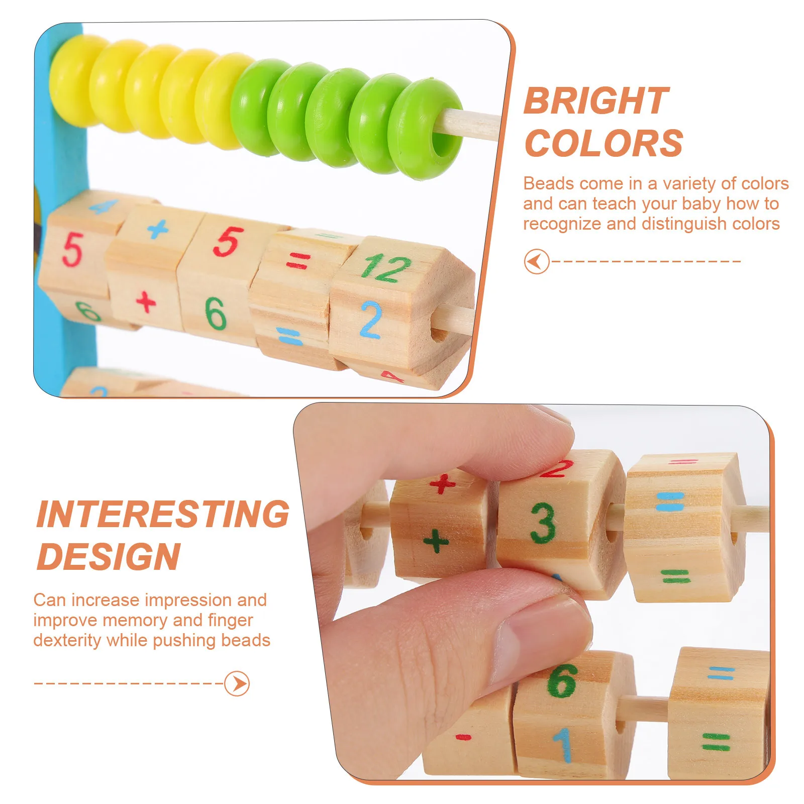 

Colorful Wooden Clock Abacus Beads Early Educational Arithmetic Learning Calculation Rack Kids Counting Tool Brain Development