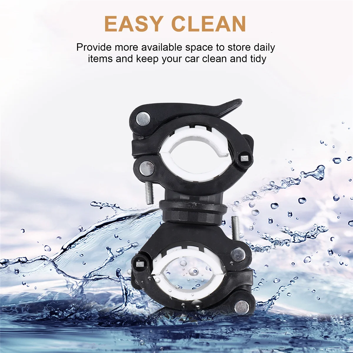 Luce per bici da ciclismo girevole a 360 gradi Doppio supporto LED Torcia anteriore Lampada Pompa Supporto per manubrio Accessori per biciclette Ricco