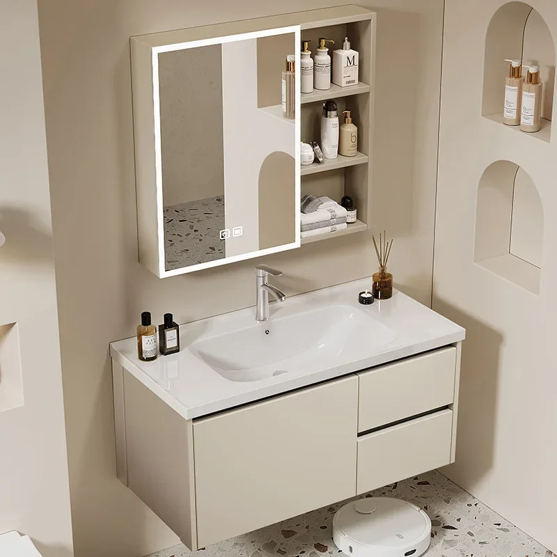 Ceramic integrated wash basin bathroom cabinet wash basin washbasin basin cabinet combination honeycomb aluminum