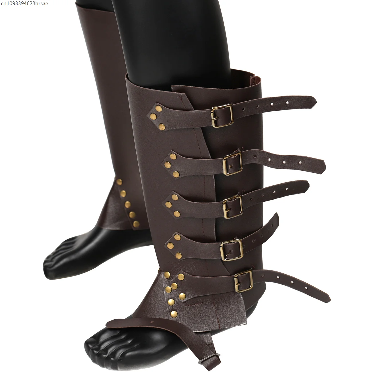 Medieval Leather Boot Leggings Multiple Colors Adult Steampunk Gaiter Shin Leg Guard Men Women Hiking Armor Shoes Cover Props