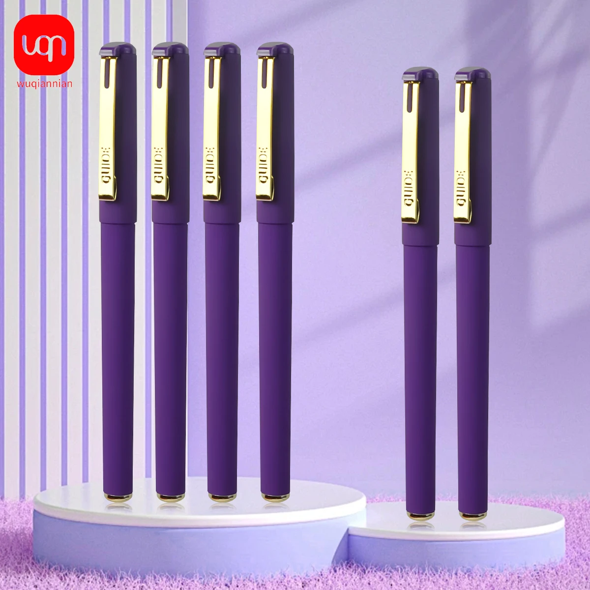 WQN-3/6/12 قطعة متجمد الأرجواني هلام القلم 0.7 مللي متر تلميح سعة كبيرة الحبر الأرجواني قلم توقيع طالب الكتابة القرطاسية مكتب المورد #1