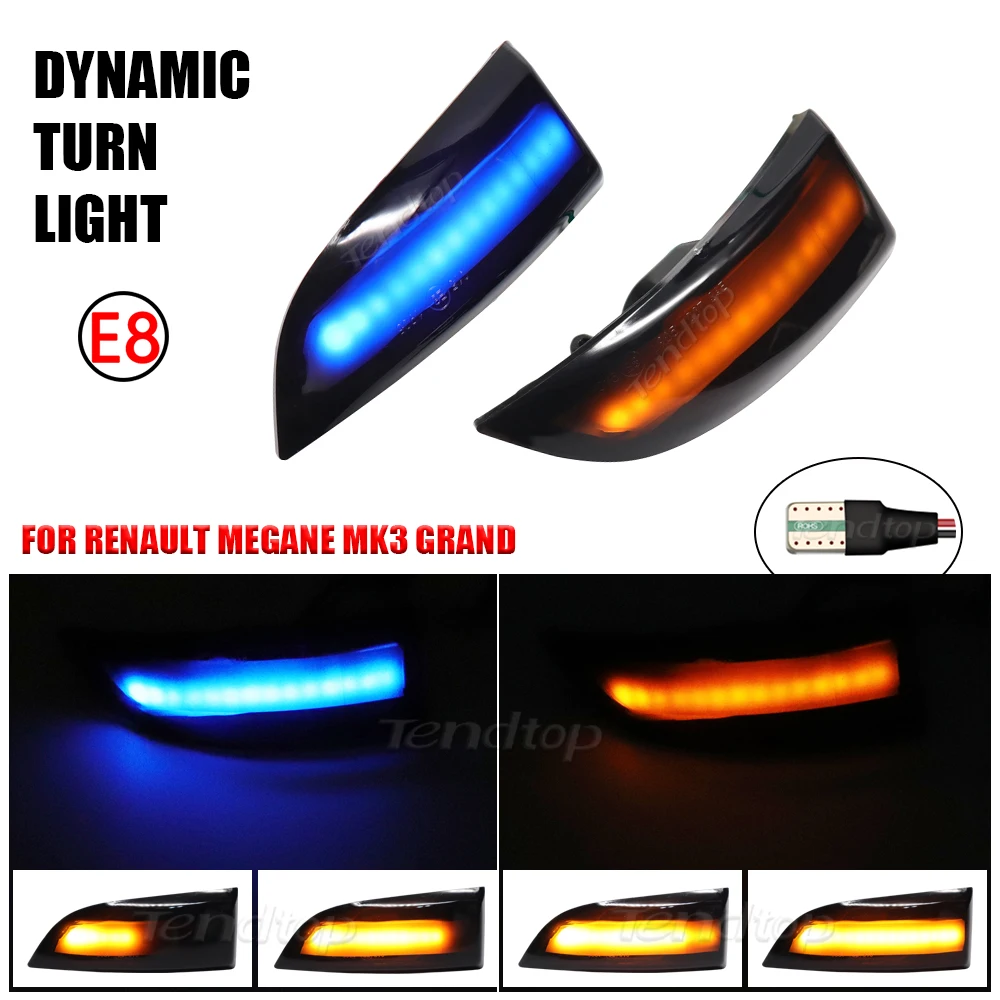 Dynamic LED Turn Signal Light Side Mirror Indicator Blinker For Renault Megane 3 MK3 III RS 2008-2016 Laguna III X91 Fluence