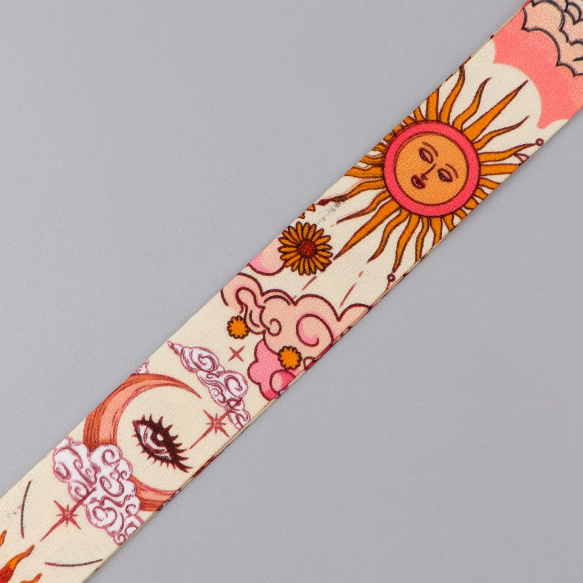 Sun Moon Face Lanyard Neck Strap Keychain Cartoon ID Card Cover Badge Holder Mobile Phone Hang Rope Keyring Accessories Gifts