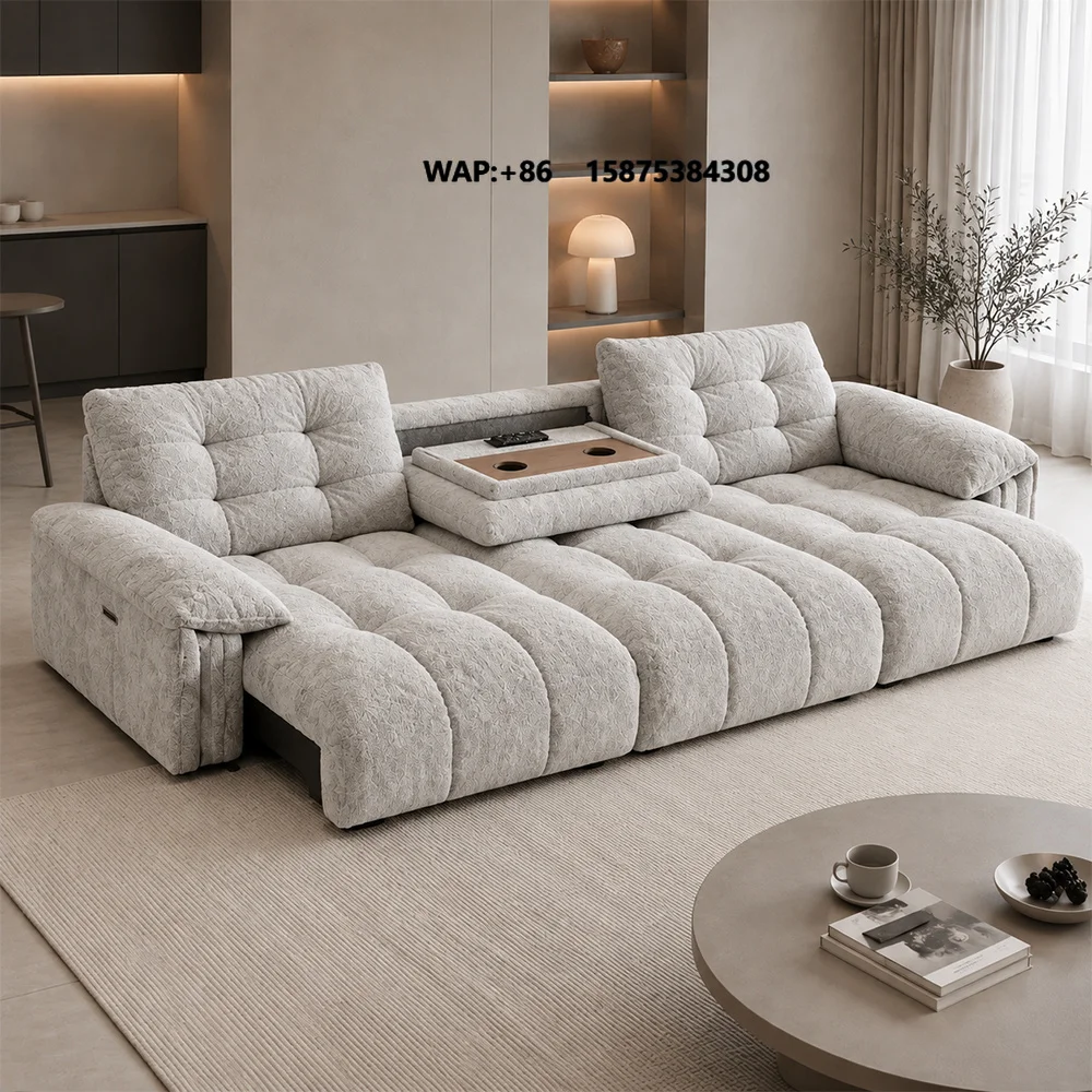 Multifunctional Electric Sofa Bed for Living Room Furniture Scratch Resistant Modern Style Electric Fabric 3 Seater Sofa Bed