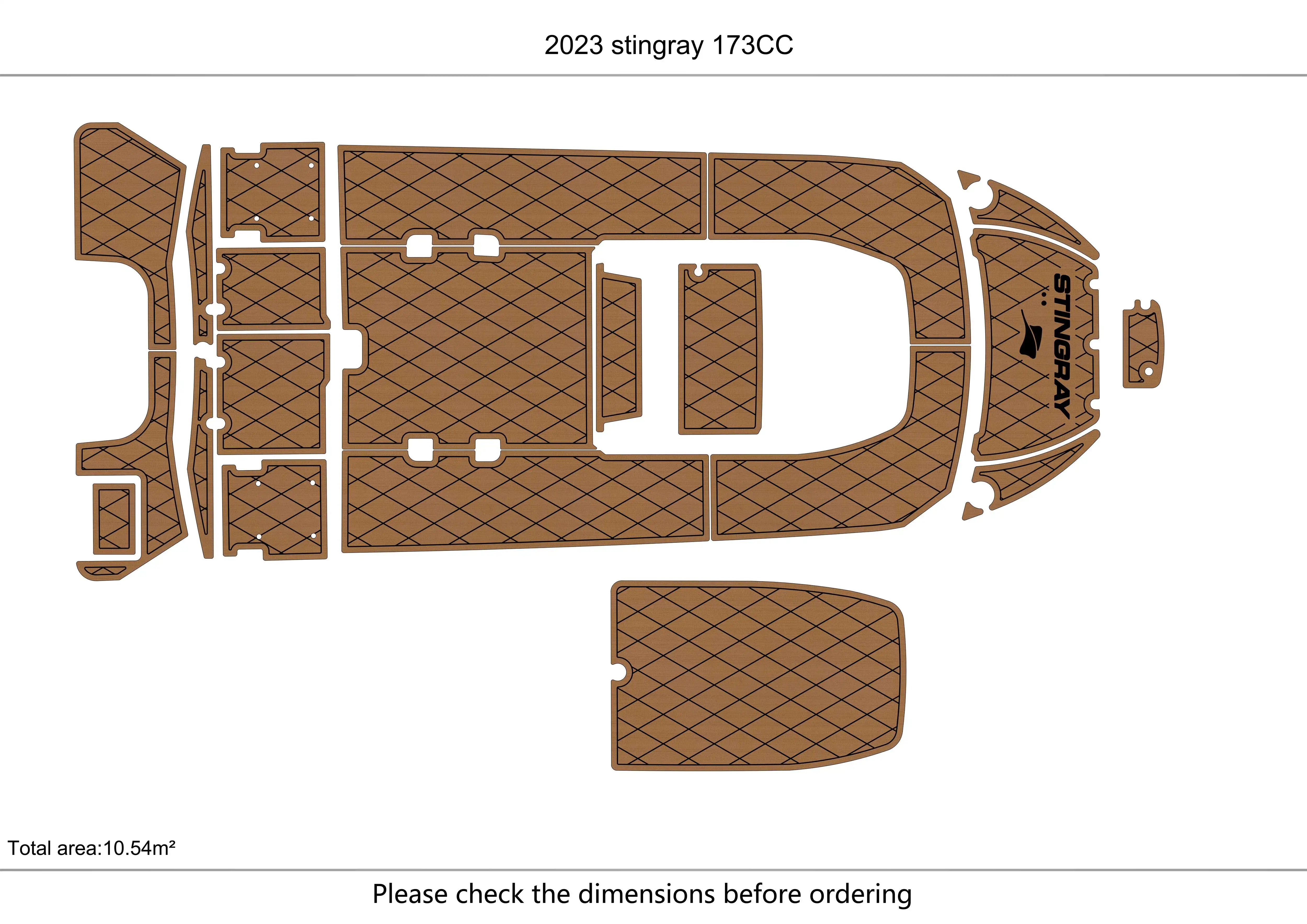 

2023 stingray 173CC A0-2 Cockpit swimming platform 1/4" 6mm EVA fAUX carpet Water Ski Yacht Fishing Boat Non-slip mat floor