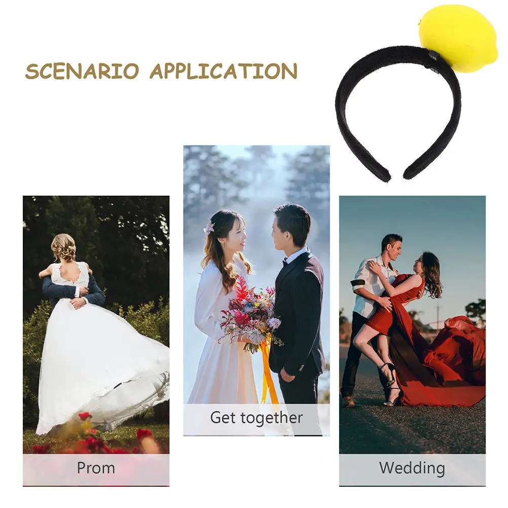 2 Peças de Tiara Divertida em Forma de Fruta, Aro de Cabelo de Limão Macio para Fantasia de Festa, Aniversário, Casamento, Feriado