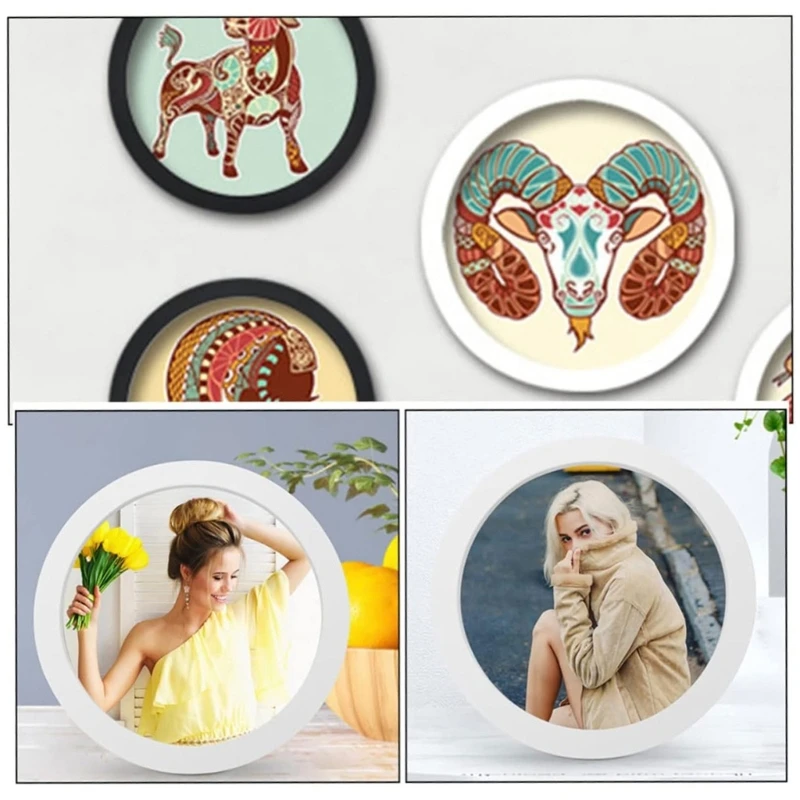 Sleek Round Photo Frame Picture Frame Perfect for Bedroom or Living Room Dropshipping