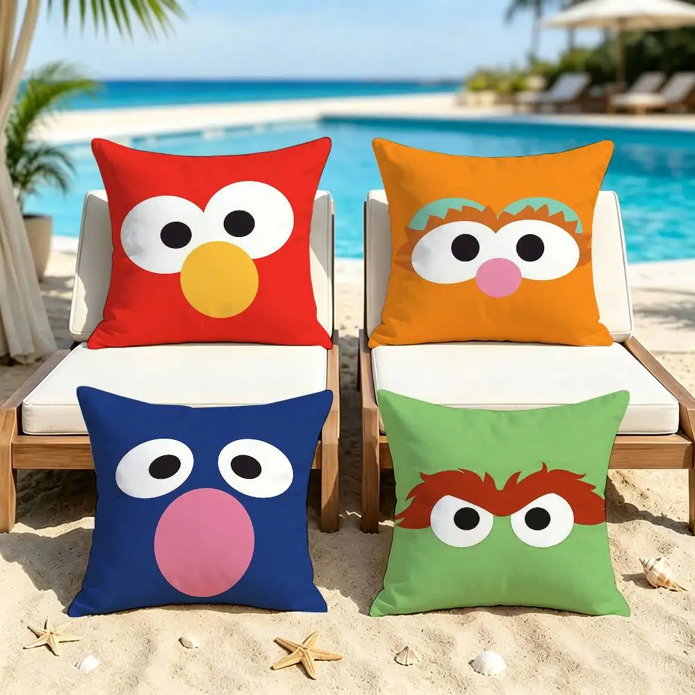 Cute Sesames Streets Square Pillow Case Multi Sizes For Car Home Bedroom Decor Custom Valentine Gifts