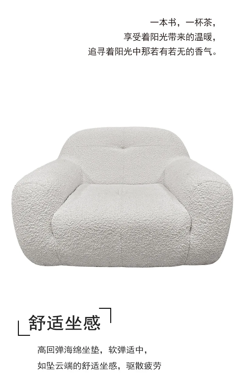 أريكة قماش الصوف غرفة المعيشة أريكة واحدة أريكة ثلاثية #5