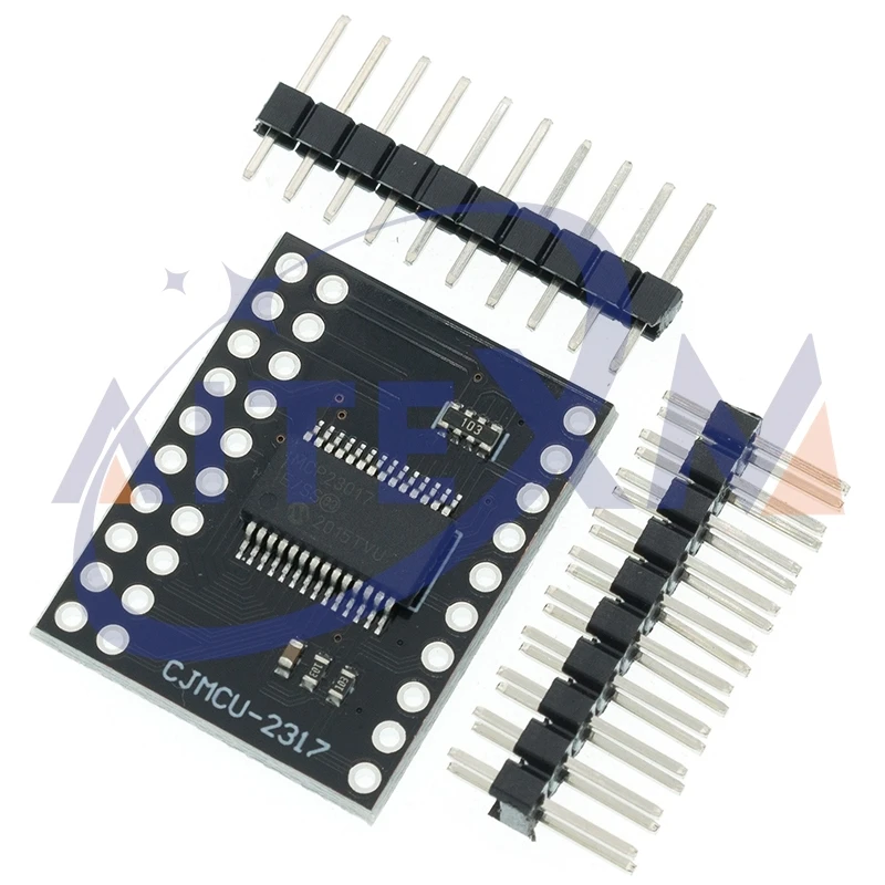 MCP23017 Black I2C Interface 16bit I/O Extension Module Pin Board IIC to GIPO Converter 25mA1 Drive Power Supply For Arduino