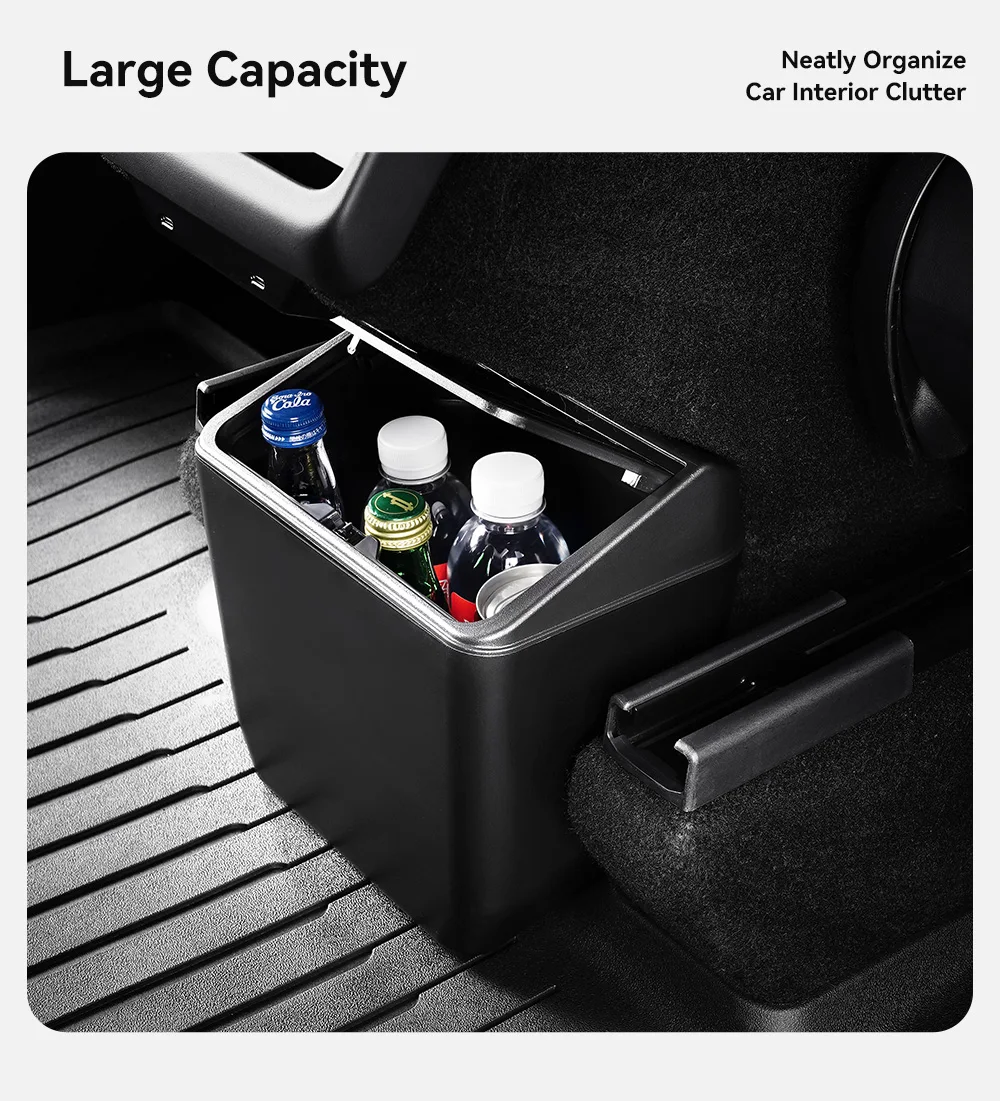 YZ Für Tesla New Model Y Juniper 3 Highland 2025 2026 Hinterer Aufbewahrungsbox mit Deckel, Mülleimer, Mittelkonsolen-Organizer, Zubehör – Detail 8