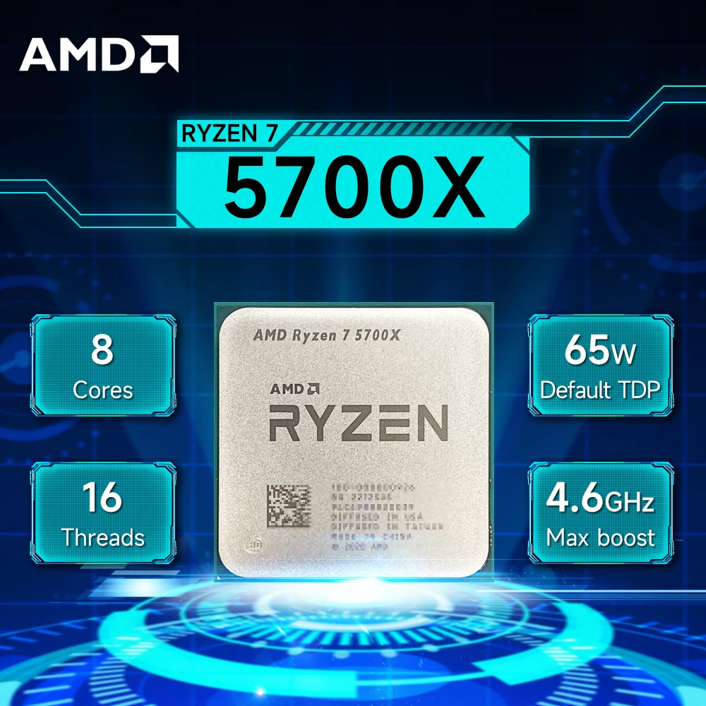 AMD Ryzen 7 5700X 3.4GHz 8-Core 16-Thread L3=32M Processor 65W R7 5700X Socket AM4 7NM DDR4 New but without cooler