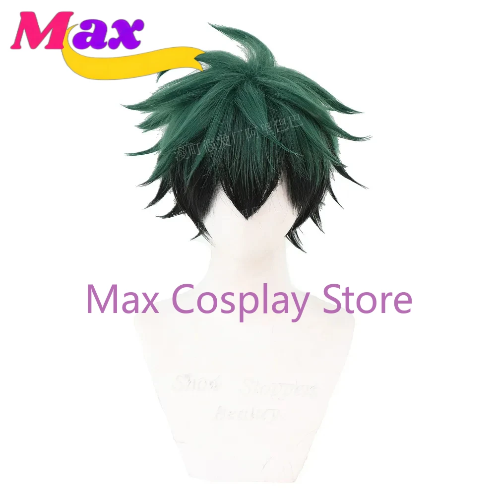 Max Cos Anime Cosplay Midoriya Izuku Cosplay Costume Knapsack Uniform Women Men Halloween Roleplay Outfit Wig