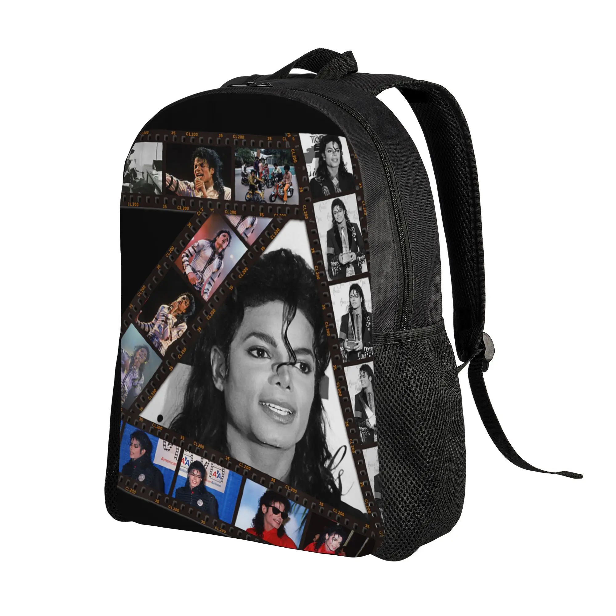 The King of Pop MJ Teenage Backpack Gift Student Work M-Michaels Daypack for Men Women Laptop Shoulder Bag