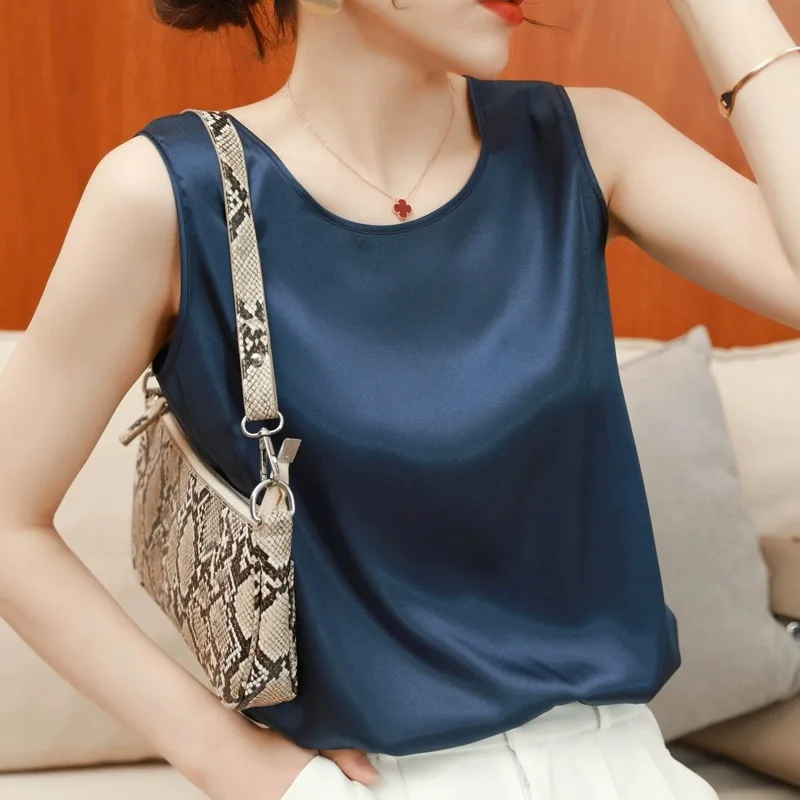 

Шелковый круглый жилет Ne, женская внутренняя одежда, свободный крой, утягивающая основа, летний тяжелый жилет с шелковым ремешком