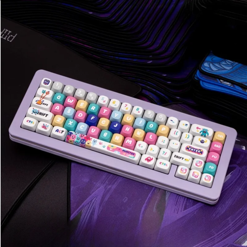 

Small Monster Theme Keycap 130 Key Customized Pbt Material Moa Personalized Customized Theme Mechanical Keyboard
