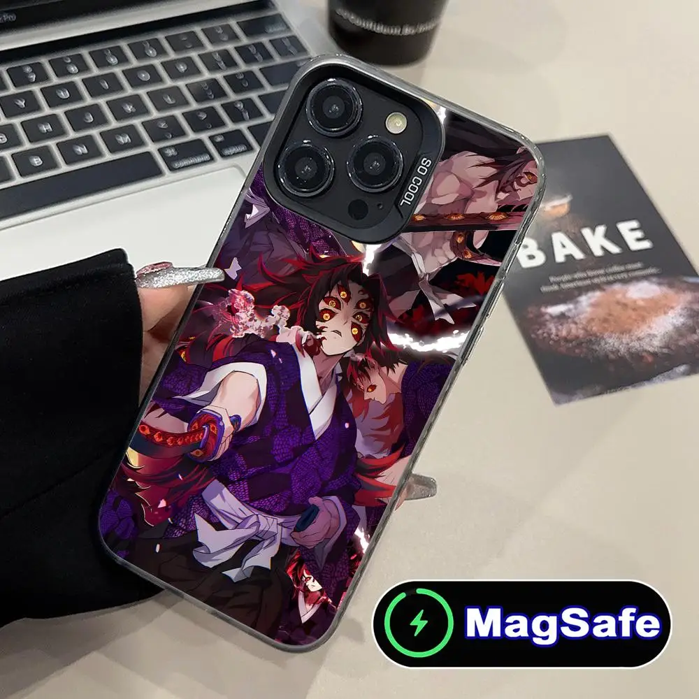 

Demon Slayer Kokushibo Phone Case for iPhone 16 15 14 13 12 11 Pro Max Plus MagSafe Translucent Colour Protective Luxury Pretty