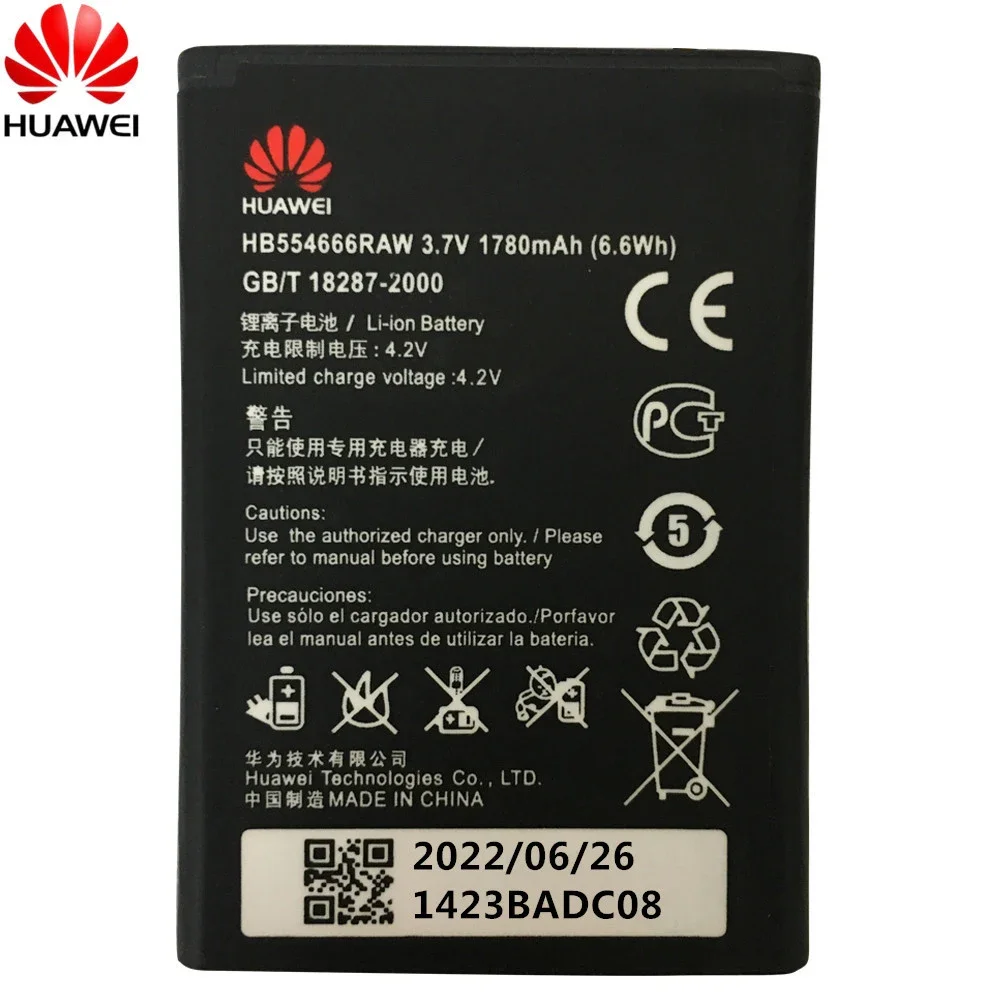 Huawei 100% Original Replacement Phone Battery 1500mAh HB554666RAW for Huawei E5375 E5330 E5336 E5372 EC5377 Batteries Bateria