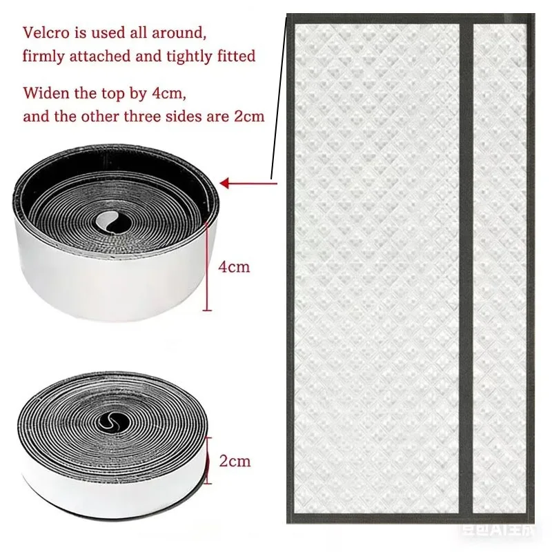 DNGT Insulated Door Curtain, Windproof and Dustproof, Side Opening Design, Winter Warm Hook and Loop, Easy To Install and Remove
