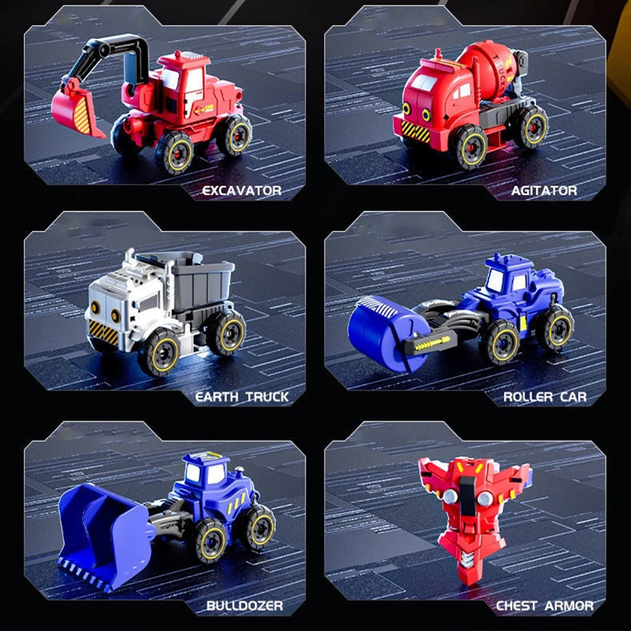 6IN1/تحول سيارة أنيمي روبوت نموذج خطوة واحدة تشوه لعبة روبوت طفل لغز لعبة تشوه سيارة عمل نموذج لجسم