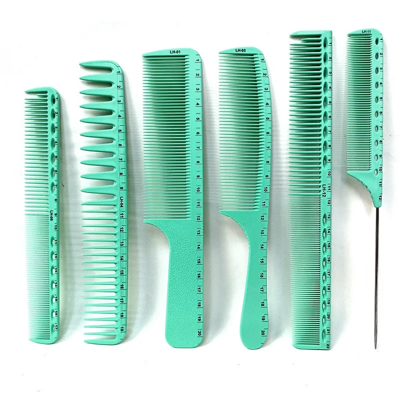 Men's Blue Size Scale Comb Barber's Special Hair Cutting Comb Women's Long Hair Trimming Comb Hair Shop Special Accessories