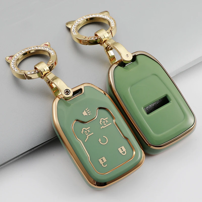 Car Key Shell Case Remote Smart Key Fob Case 5 Buttons For Chevrolet Suburban Tahoe GMC Yukon XL 2015 Replacement Fob Case