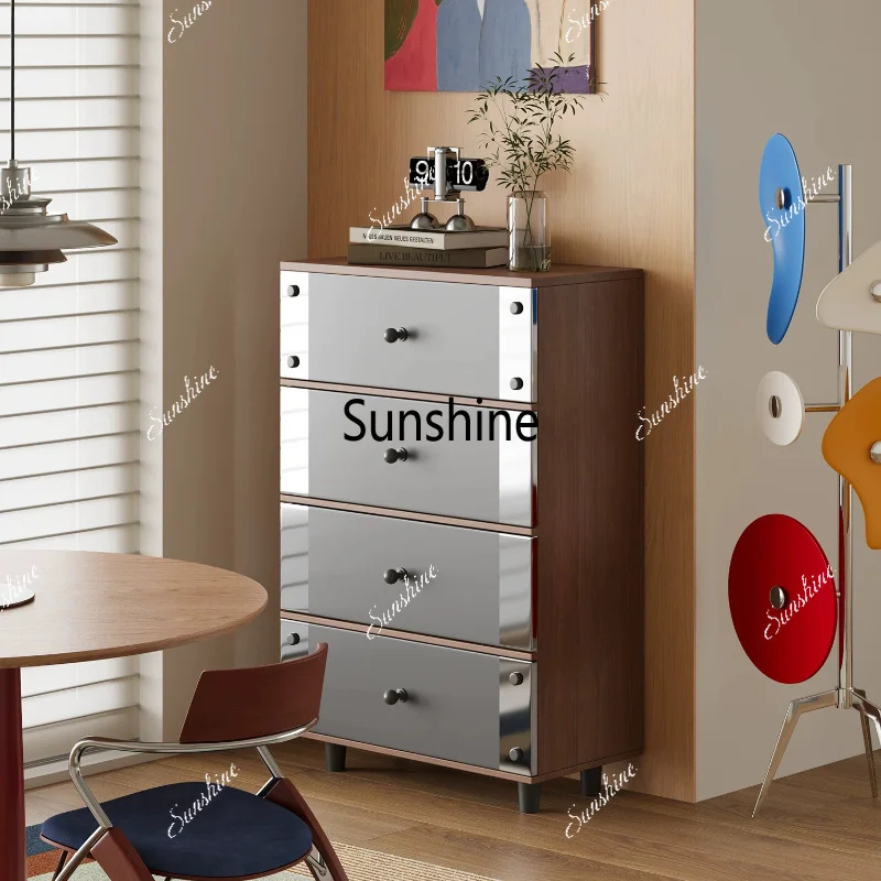 Retro simple four-chest cabinet, living room, bedroom, locker, wall storage, drawer cabinet