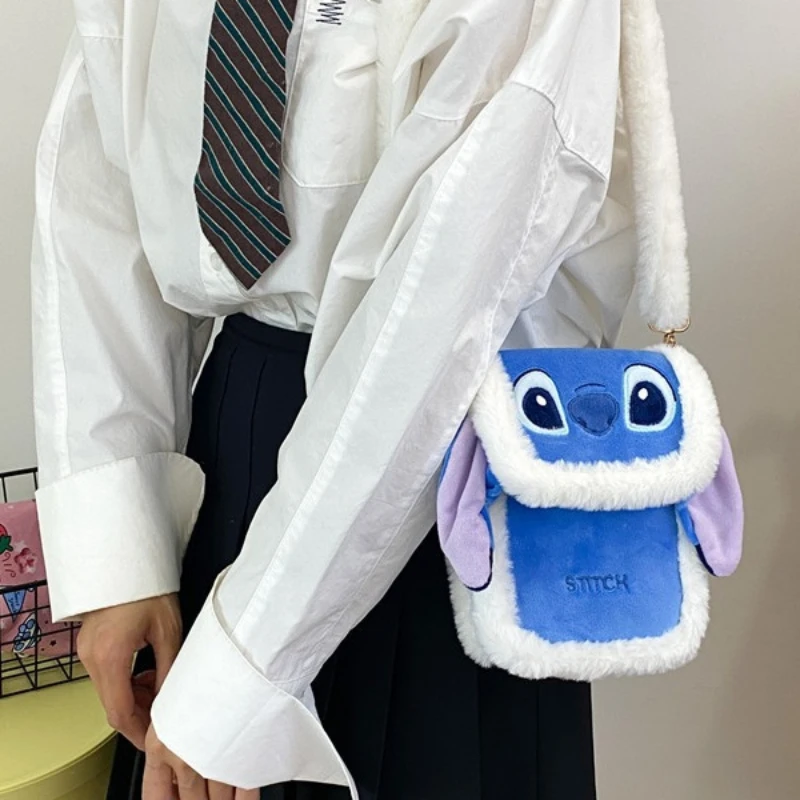 Disney Anime Series Shoulder Bags Stitch Plush Doll Crossbody Bag High Capacity Children Cute Soft Stuff Handbag Girls Gifts