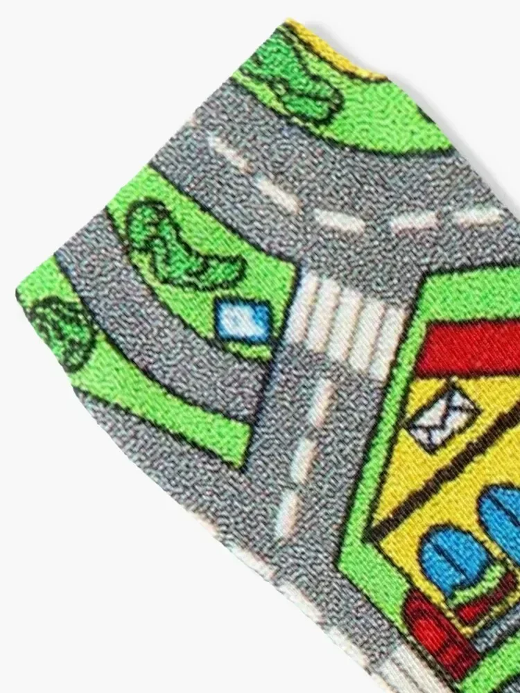 90s nostalgia, nostalgic Track carpet Car Road Race Mat city Socks hiphop fashionable Boy Child Socks Women's