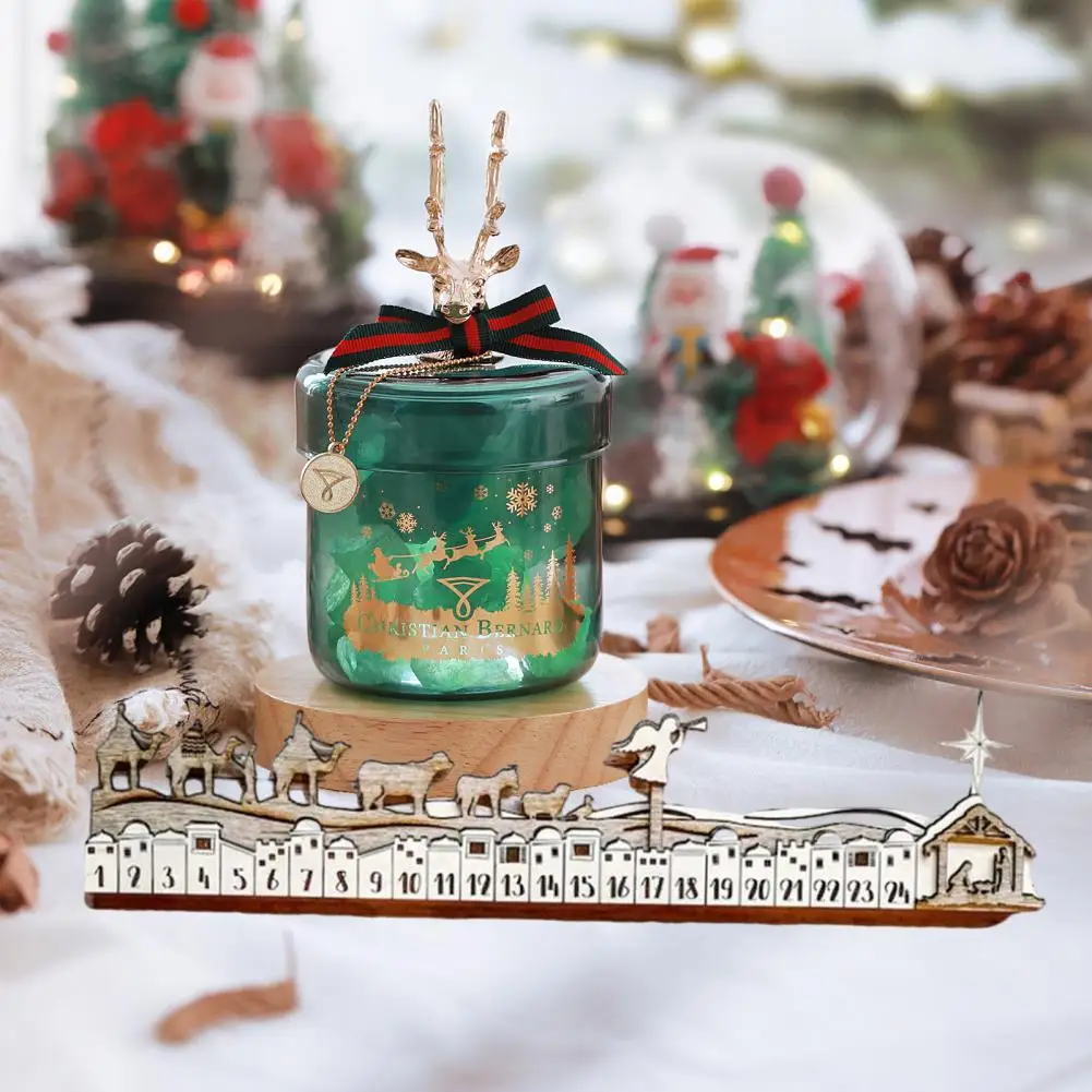 Decoração de contagem regressiva de natal, calendário festivo de madeira para decoração de casa para feriados