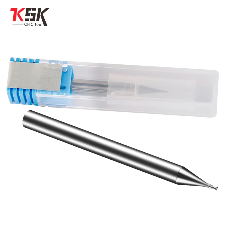 HRC55 หรือ HRC60 Micro คาร์ไบด์ 2 ขลุ่ย 0.2-0.9 มม.4mm Shank Milling CUTTER Mirco คาร์ไบด์ CNC แกะสลักบิตสําหรับอลูมิเนียม