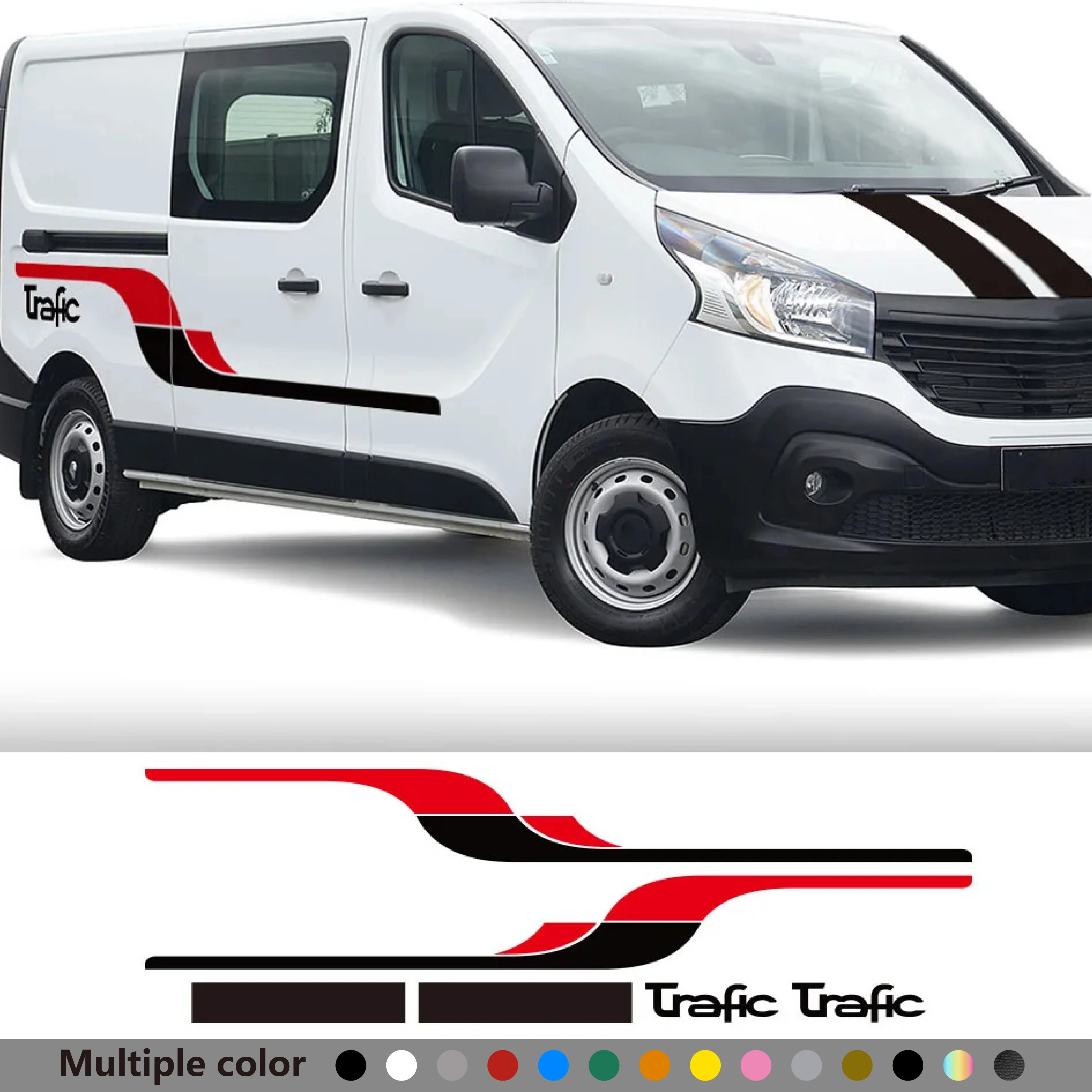 

4PCS Car Door Stickers For Renault Trafic 3 2 MK1 MK2 MK3 Tuning Accessories Camper Van Side Stripes Graphics Vinyl Film Decals