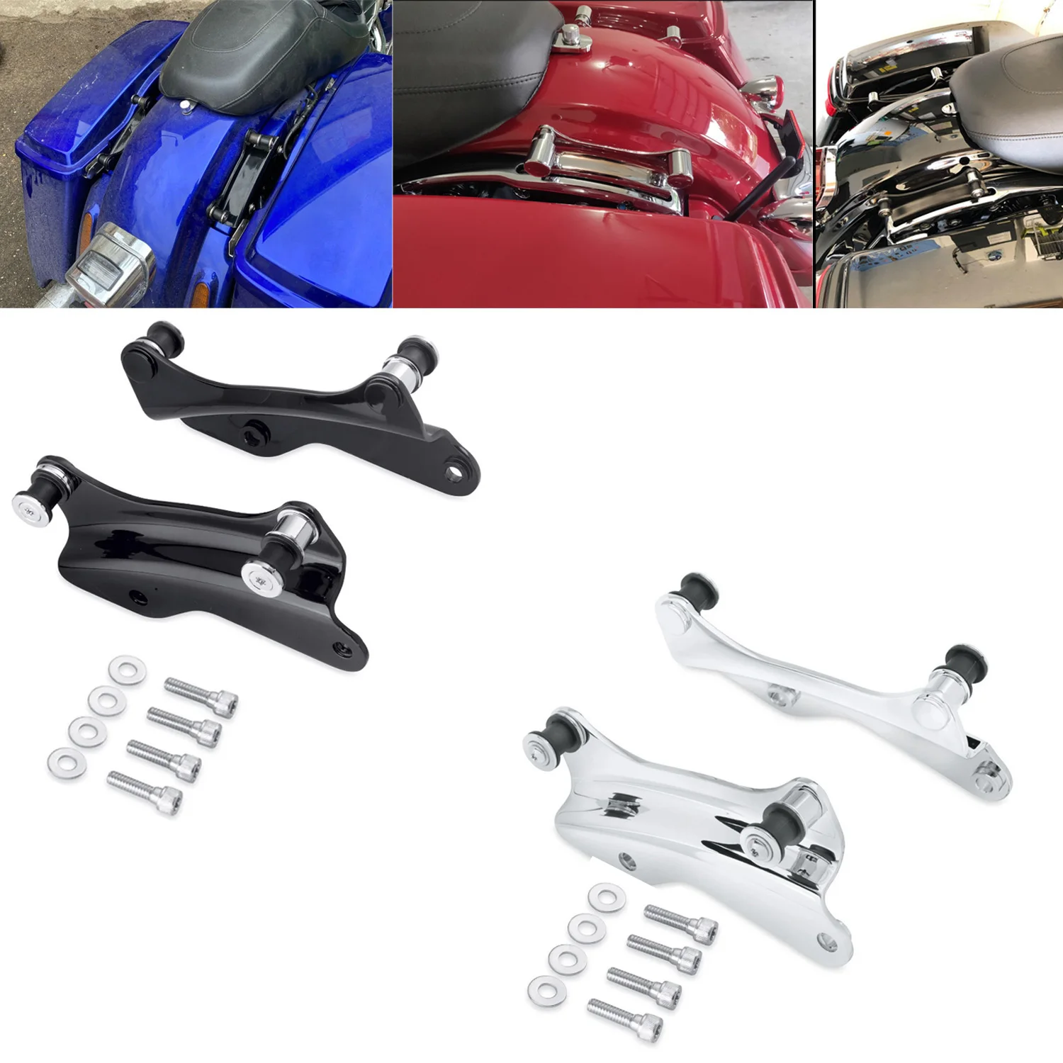 

Detachable 4 Point Docking Hardware Kit For Harley Touring Road King Street Glide FLHT 2014-Later