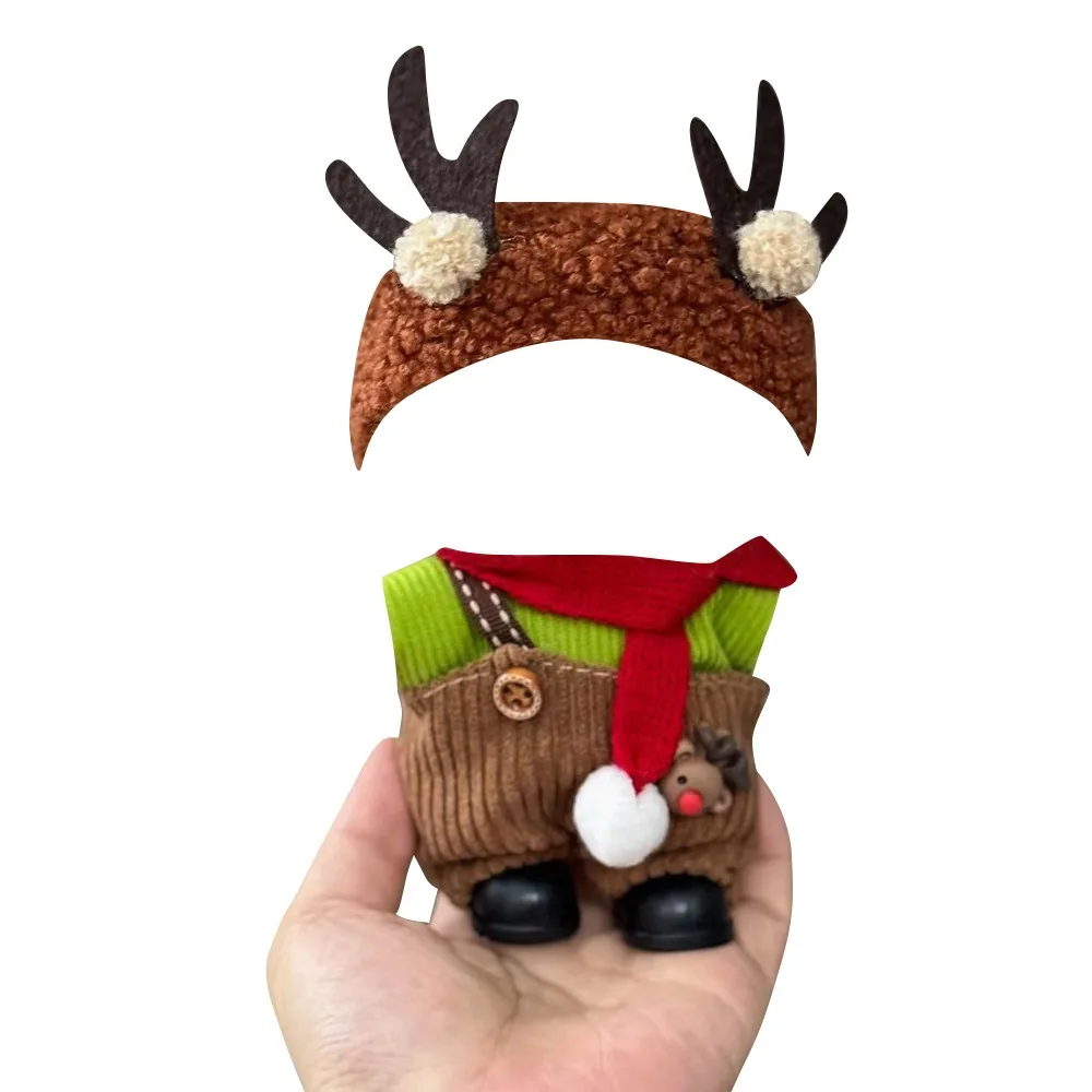 

Only Selling Clothes Red Color For Clothes Scarf Hat Christmas Deer Set Macaron Cos Gift Red Festive Outfit Costume Parties