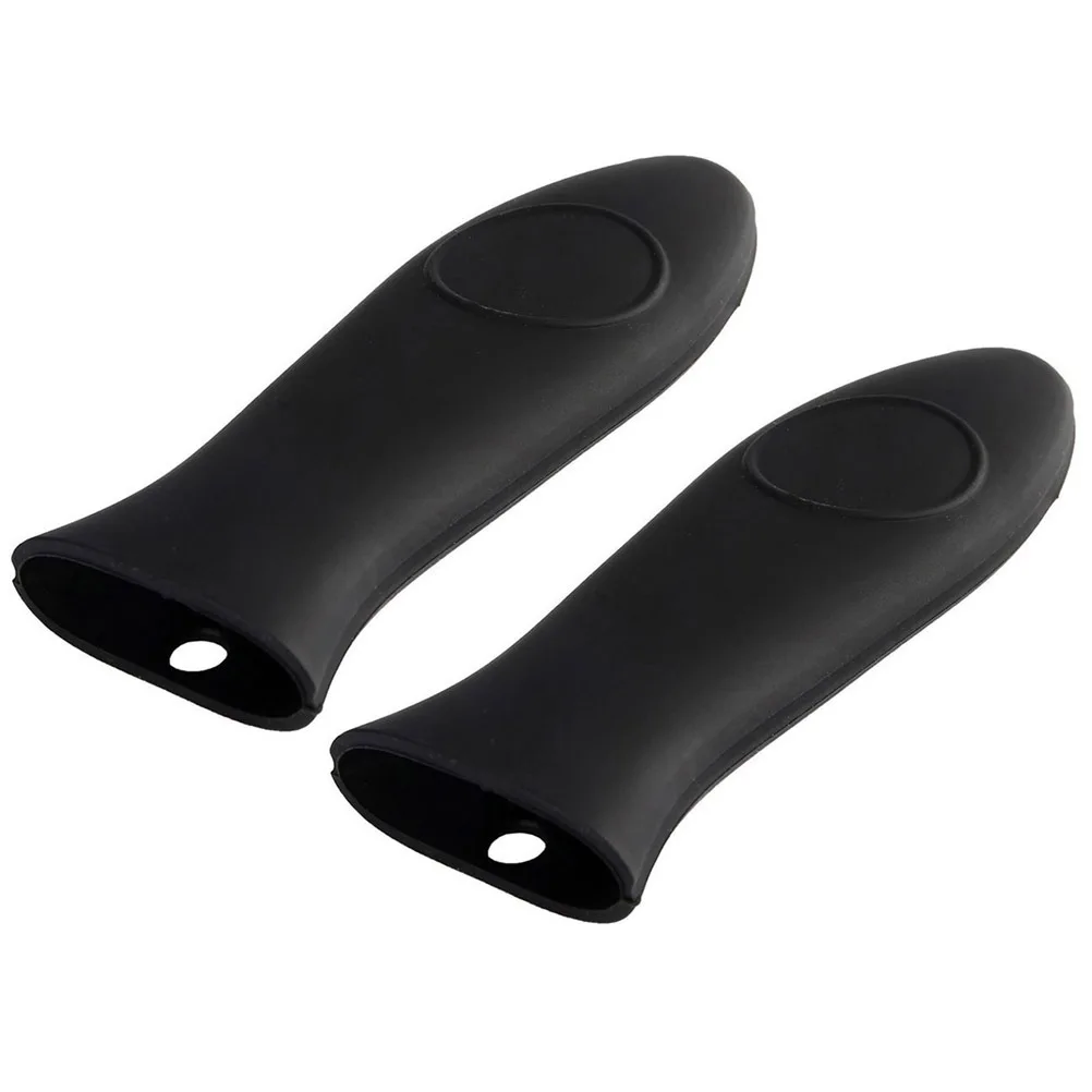 2 pçs silicone pan lidar com capa de isolamento térmico anti-queimadura aperto para panelas de metal ferro fundido frigideira casa cozinha cozinhar ferramenta