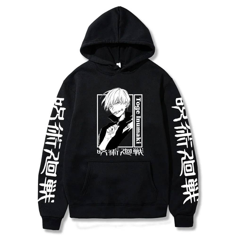 Anime Jujutsu Kaaiisen Hoodies Men Fashion Winter Casual Oversized Hip Hop Pullovers Harajuku Cartoon Inumaki Toge Sweatshirt To