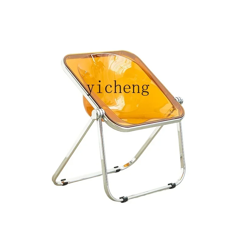 

ZK Nordic simple folding chair household transparent chair small apartment milk tea shop dining chair fairy garden