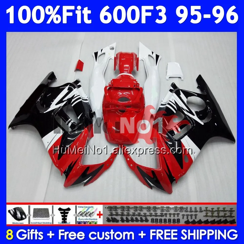 OEM Fairing +Tank For HONDA CBR 600F3 600 F3 Red black CBR600F3 96 97 38No.151 CBR600 F3 FS CBR600FS 1996 1997 Injection Body