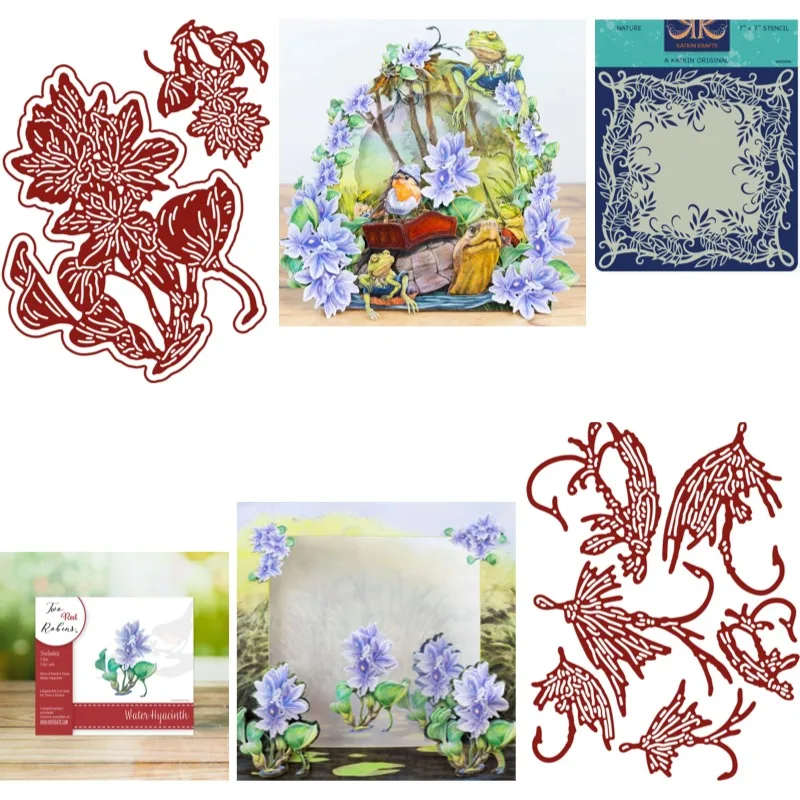 Troquel y plantilla metálica para manualidades con diseño de rana imponente y dominante en caja, para láminas de papel de scrapbook 2026