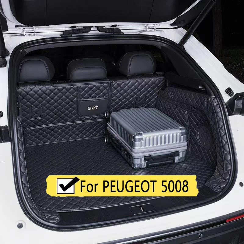

Auto Full Coverage Trunk Mat For PEUGEOT 5008 2017-2021 20 19 18 Car Boot Cover Pad Cargo Liner Interior Protector Accessories