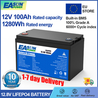 LiFePo4 Battery 12V 24V 200Ah/150Ah/100Ah/50Ah Pack Lithium Batteries Built-in BMS For Solar Boat RV Electric Vehicle No Tax