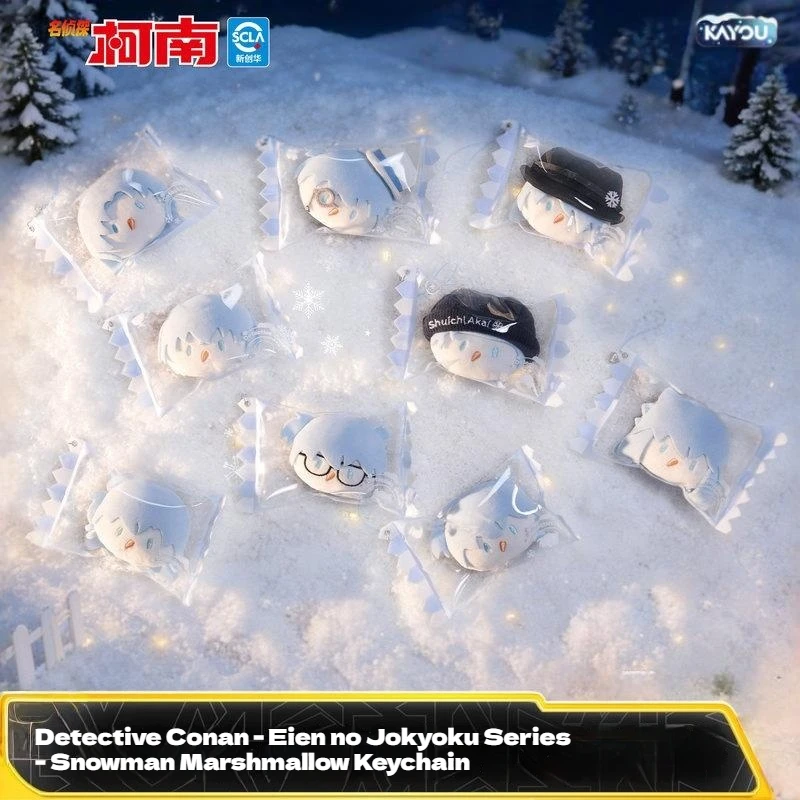

KAYOU Official Genuine Detective Conan Night Overture Series Snowman Marshmallow Plush Pendant Anime Peripheral Bag Charm Gift