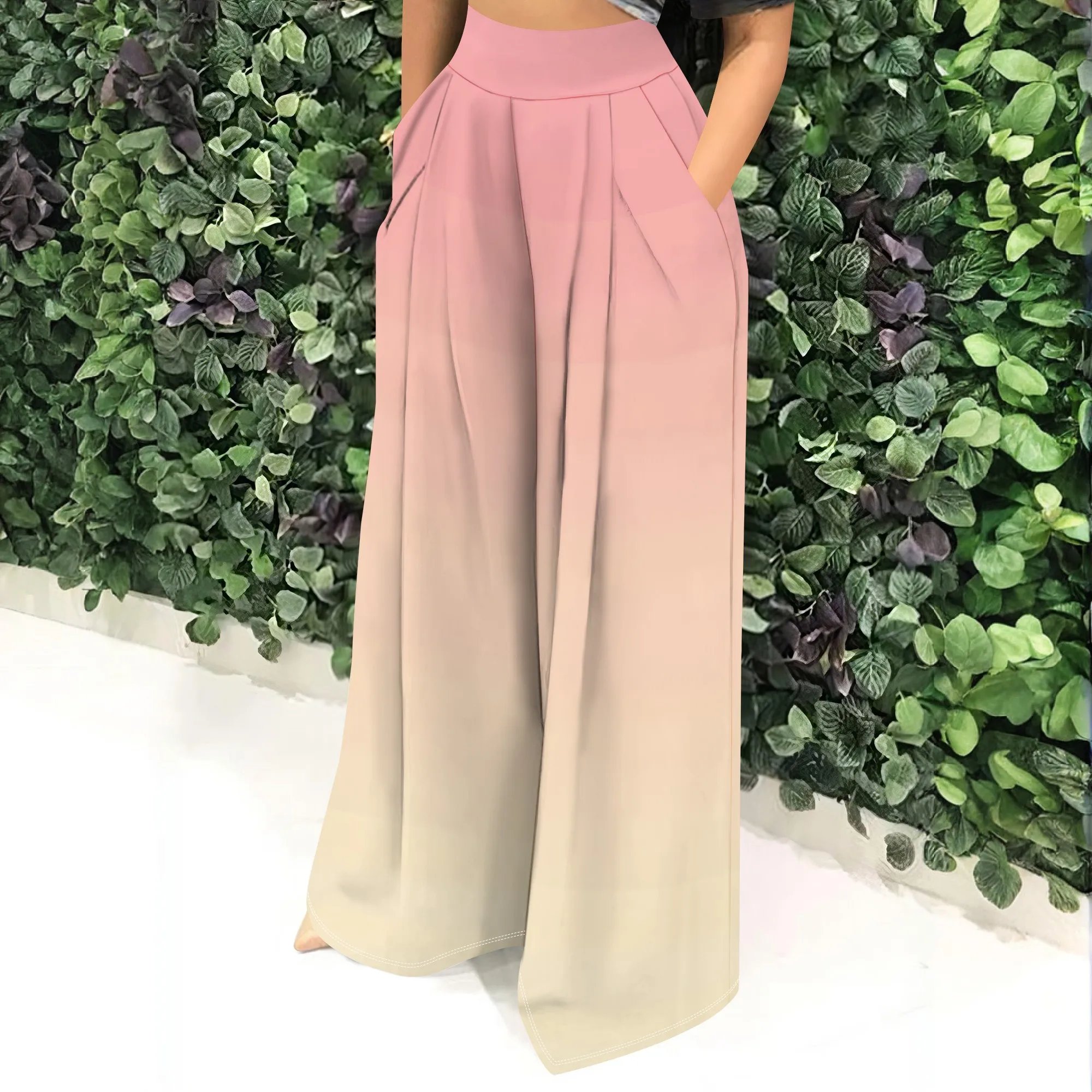

Pants for Women Flowy Wide Leg High Waisted Trousers Long Dressy Bottoms